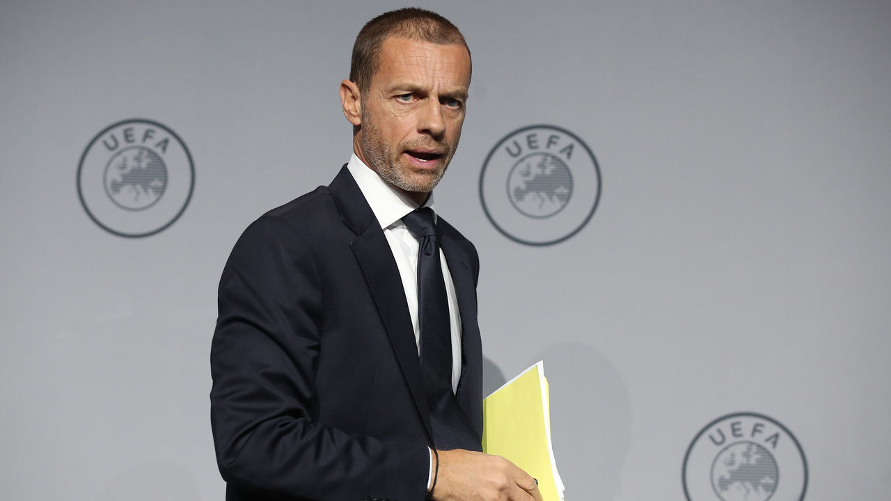 AMSTERDAM, NETHERLANDS - MARCH 03: UEFA President Aleksander Ceferin looks on during the 44th UEFA Congress at Beur van Berlage on March 03, 2020 in Amsterdam, Netherlands.