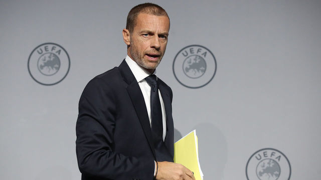 AMSTERDAM, NETHERLANDS - MARCH 03: UEFA President Aleksander Ceferin looks on during the 44th UEFA Congress at Beur van Berlage on March 03, 2020 in Amsterdam, Netherlands.