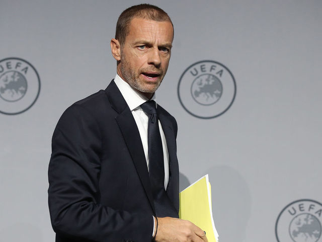 AMSTERDAM, NETHERLANDS - MARCH 03: UEFA President Aleksander Ceferin looks on during the 44th UEFA Congress at Beur van Berlage on March 03, 2020 in Amsterdam, Netherlands.