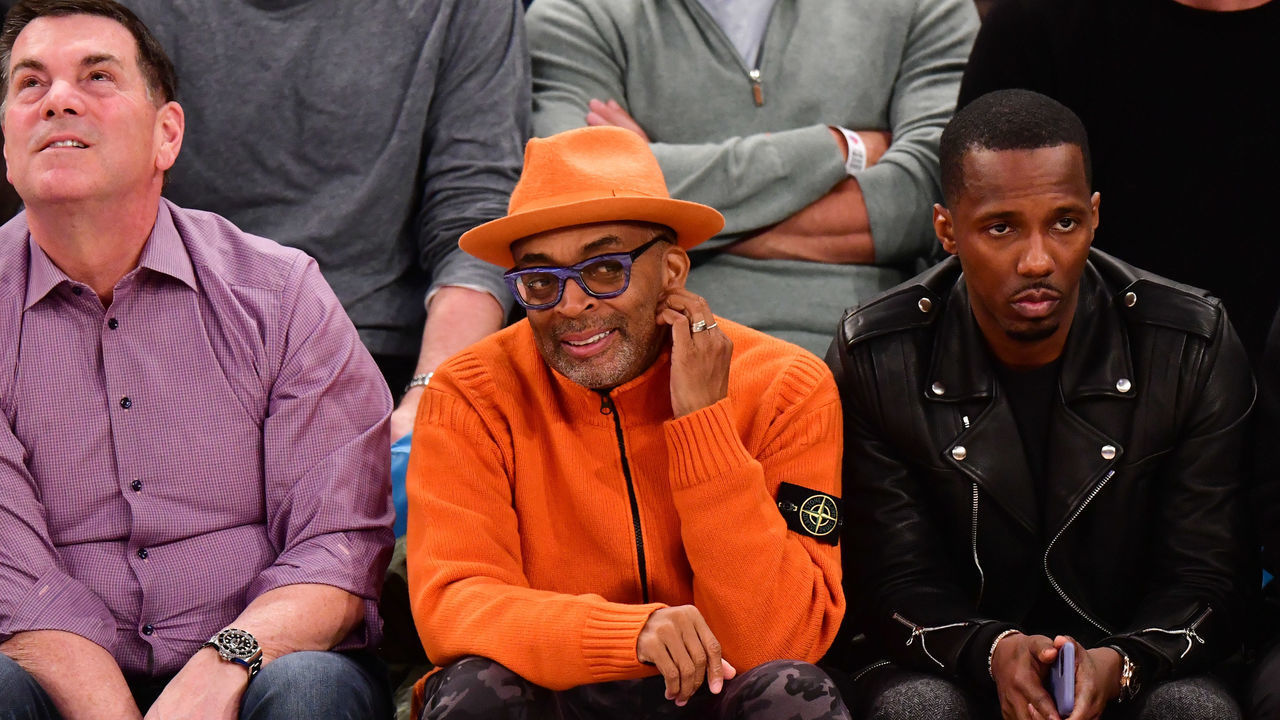 NEW YORK, NY - JANUARY 22: Spike Lee attends Los Angeles Lakers v New York Knicks game at Madison Square Garden on January 22, 2020 in New York City.