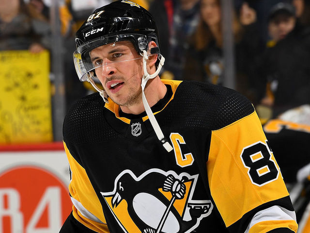 PITTSBURGH, PA - MARCH 03: Sidney Crosby #87 of the Pittsburgh Penguins warms up against the Ottawa Senators at PPG PAINTS Arena on March 3, 2020 in Pittsburgh, Pennsylvania.
