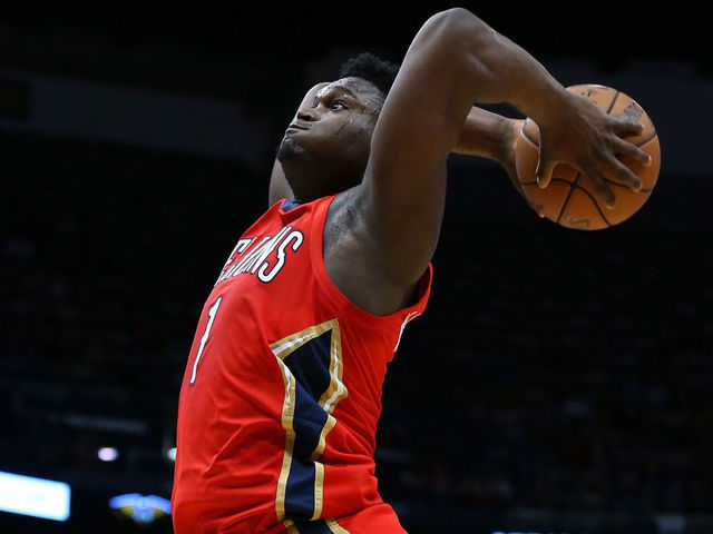 NEW ORLEANS, LOUISIANA - MARCH 03: Zion Williamson #1 of the New Orleans Pelicans dunks against the Minnesota Timberwolves during the first half at the Smoothie King Center on March 03, 2020 in New Orleans, Louisiana.