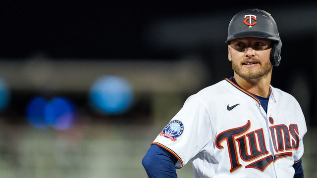 FORT MYERS, FL- FEBRUARY 29: Josh Donaldson #24 of the Minnesota Twins looks on during a spring training game against the Pittsburgh Pirates on February 29, 2020 at the Hammond Stadium in Fort Myers, Florida.