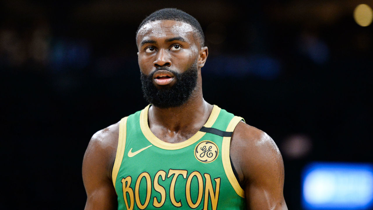 BOSTON, MA - MARCH 3: Jaylen Brown #7 of the Boston Celtics during the second half of the game against the Brooklyn Nets at TD Garden on March 3, 2020 in Boston, Massachusetts.
