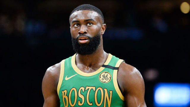 BOSTON, MA - MARCH 3: Jaylen Brown #7 of the Boston Celtics during the second half of the game against the Brooklyn Nets at TD Garden on March 3, 2020 in Boston, Massachusetts.