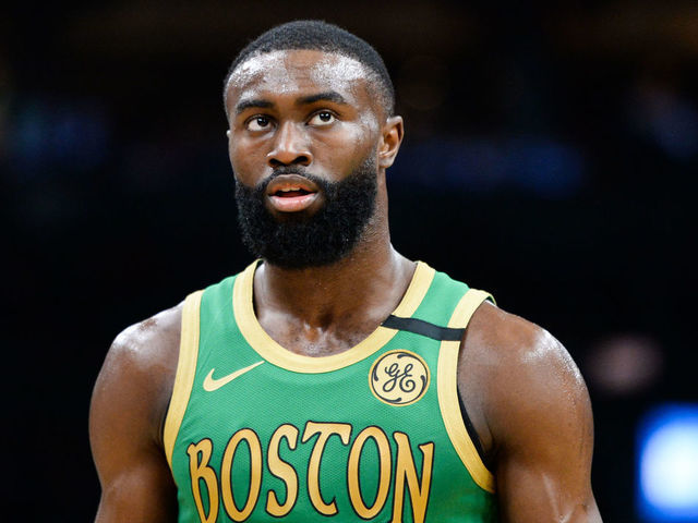 BOSTON, MA - MARCH 3: Jaylen Brown #7 of the Boston Celtics during the second half of the game against the Brooklyn Nets at TD Garden on March 3, 2020 in Boston, Massachusetts.