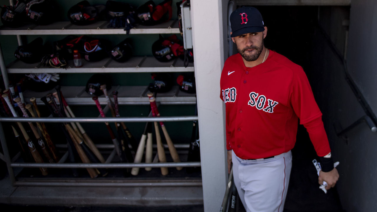 FT. MYERS, FL - FEBRUARY 28: J.D. Martinez #28 of the Boston Red Sox walks through the tunnel before a Grapefruit League game against the Minnesota Twins at CenturyLink Sports Complex on February 28, 2020 in Fort Myers, Florida.