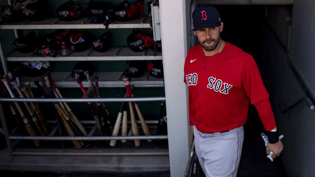 FT. MYERS, FL - FEBRUARY 28: J.D. Martinez #28 of the Boston Red Sox walks through the tunnel before a Grapefruit League game against the Minnesota Twins at CenturyLink Sports Complex on February 28, 2020 in Fort Myers, Florida.