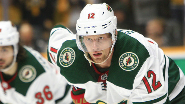 NASHVILLE, TN - OCTOBER 24: Minnesota Wild center Eric Staal (12) is shown during the NHL game between the Nashville Predators and Minnesota Wild, held on October 24, 2019, at Bridgestone Arena in Nashville, Tennessee.