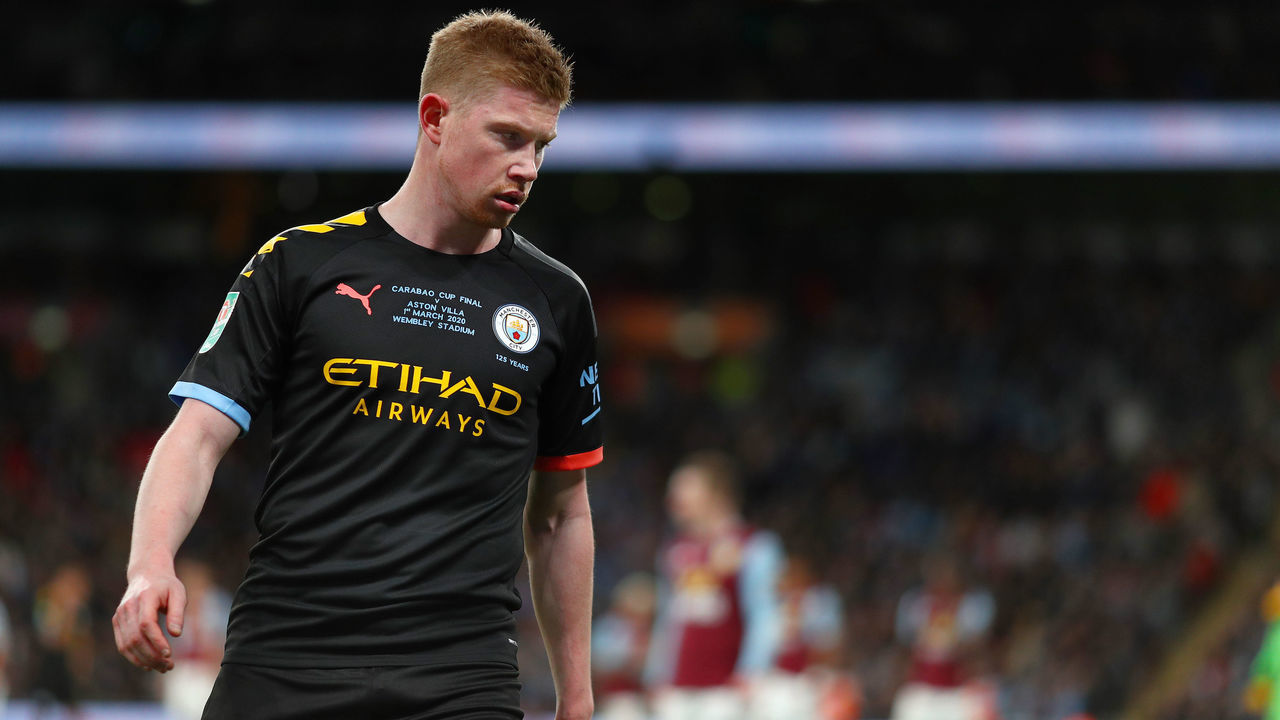LONDON, UNITED KINGDOM - 2020/03/01: Kevin De Bruyne of Manchester City is seen during the Carabao Cup Final match between Aston Villa and Manchester City at Wembley Stadium. (Final Score: Aston Villa 1 - 2 Manchester City).