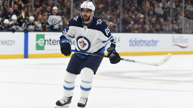 BOSTON, MA - JANUARY 9: Mathieu Perreault #85 of the Winnipeg Jets skates against the Boston Bruins at the TD Garden on January 9, 2020 in Boston, Massachusetts.