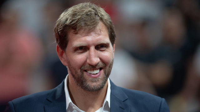 01 September 2019, China, Shenzhen: Basketball: WM, France - Germany, preliminary round, group G, 1st matchday at Shenzhen Bay Sports Center. Dirk Nowitzki, former basketball player and World Cup ambassador, stands in the Shenzhen Bay Sports Center. Photo: Swen Pförtner/dpa
