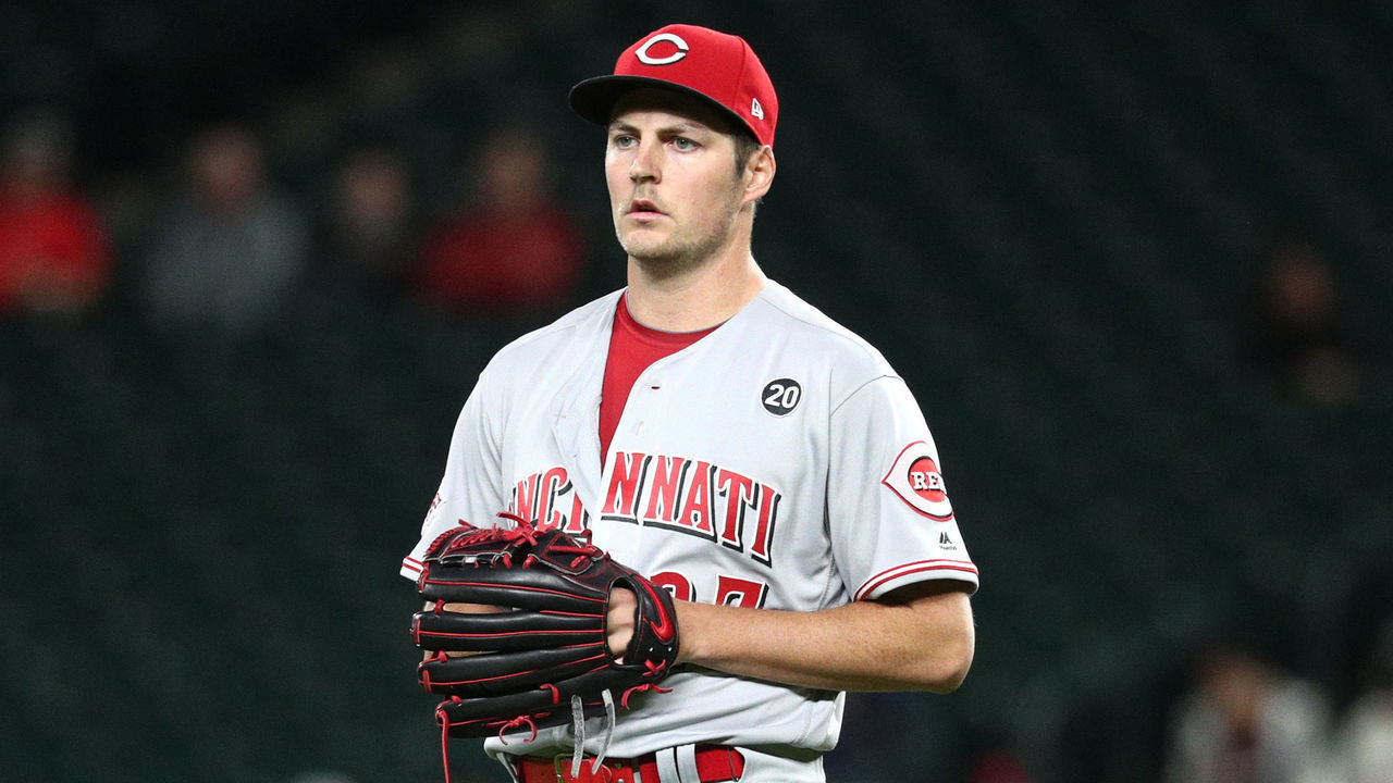SEATTLE, WASHINGTON - SEPTEMBER 10: Trevor Bauer #27 of the Cincinnati Reds looks on against the Seattle Mariners in the third inning during their game at T-Mobile Park on September 10, 2019 in Seattle, Washington.