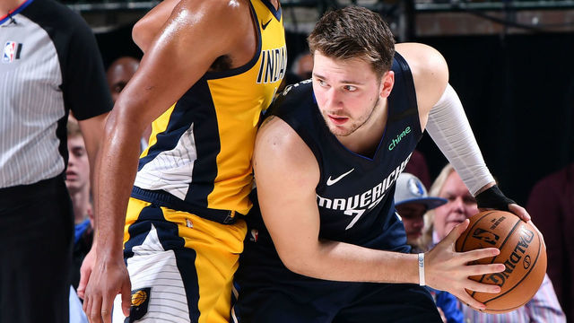 DALLAS, TX - MARCH 8: Luka Doncic #77 of the Dallas Mavericks handles the ball against the Indiana Pacers on March 8, 2020 at the American Airlines Center in Dallas, Texas. Mandatory Copyright Notice: Copyright 2020 NBAE