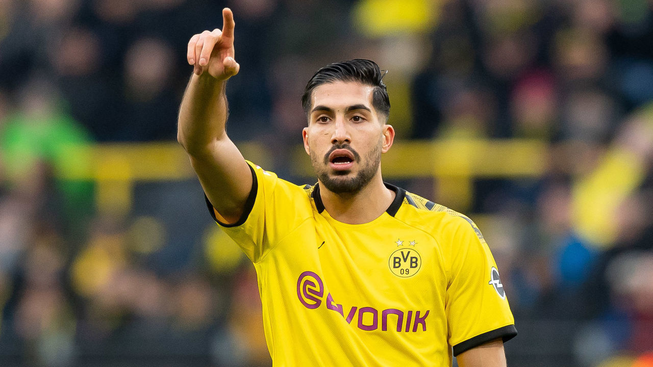 DORTMUND, GERMANY - FEBRUARY 29: (BILD ZEITUNG OUT) Emre Can of Borussia Dortmund looks on during the Bundesliga match between Borussia Dortmund and Sport-Club Freiburg at Signal Iduna Park on February 29, 2020 in Dortmund, Germany.