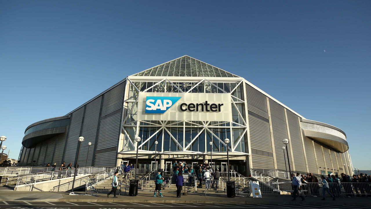 SAN JOSE, CALIFORNIA - OCTOBER 04: A general view of the exterior of the SAP Center before the San Jose Sharks game against the Vegas Golden Knights on October 04, 2019 in San Jose, California.