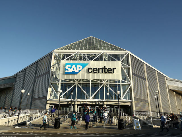 SAN JOSE, CALIFORNIA - OCTOBER 04: A general view of the exterior of the SAP Center before the San Jose Sharks game against the Vegas Golden Knights on October 04, 2019 in San Jose, California.