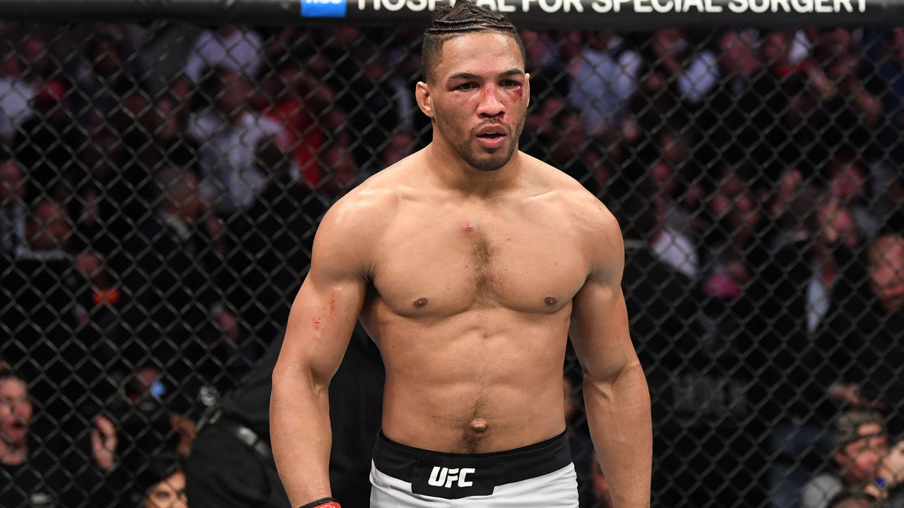NEW YORK, NEW YORK - NOVEMBER 02: Kevin Lee celebrates his KO victory over Gregor Gillespie in their lightweight bout during the UFC 244 event at Madison Square Garden on November 02, 2019 in New York City.