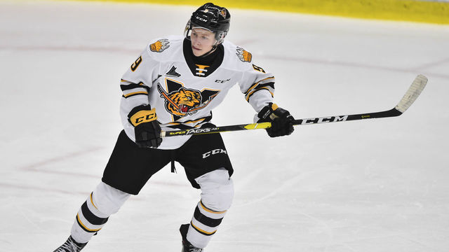BOISBRIAND, QC - SEPTEMBER 29: Mikhail Abramov #9 of the Victoriaville Tigres skates against the Blainville-Boisbriand Armada at Centre d'Excellence Sports Rousseau on September 29, 2019 in Boisbriand, Quebec, Canada. The Blainville-Boisbriand Armada defeated the Victoriaville Tigre 5-4.