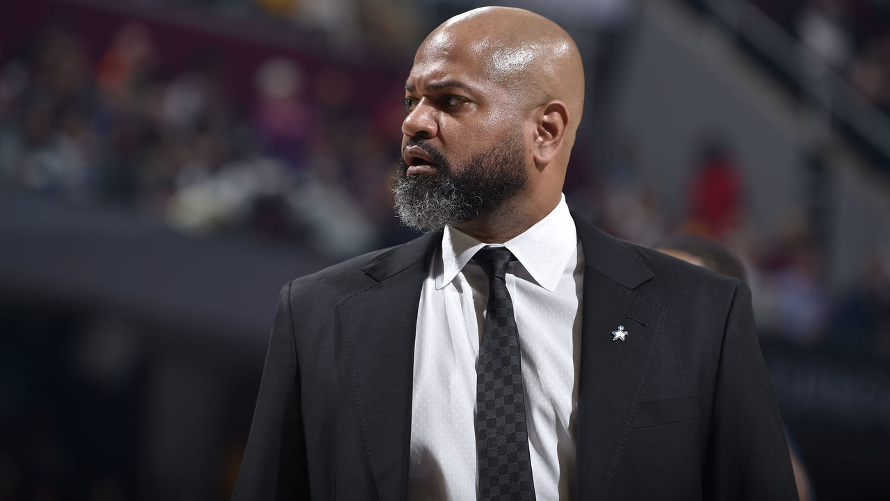 CLEVELAND, OH - MARCH 7: J.B. Bickerstaff of the Cleveland Cavaliers looks on during the game on March 7, 2020 at Rocket Mortgage FieldHouse in Cleveland, Ohio. NOTE TO USER: User expressly acknowledges and agrees that, by downloading and/or using this Photograph, user is consenting to the terms and conditions of the Getty Images License Agreement. Mandatory Copyright Notice: Copyright 2020 NBAE