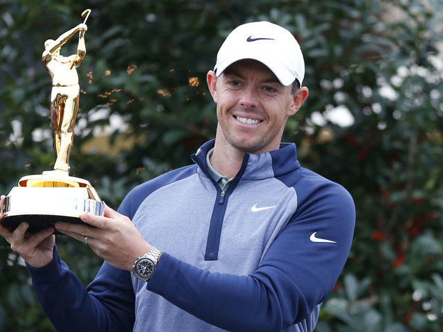 PONTE VEDRA BEACH, FL - MARCH 17: Rory McIlroy of Northern Ireland poses with the trophy after winning THE PLAYERS Championship on March 17, 2019 on the Stadium Course at TPC Sawgrass in Ponte Vedra Beach, Fl.