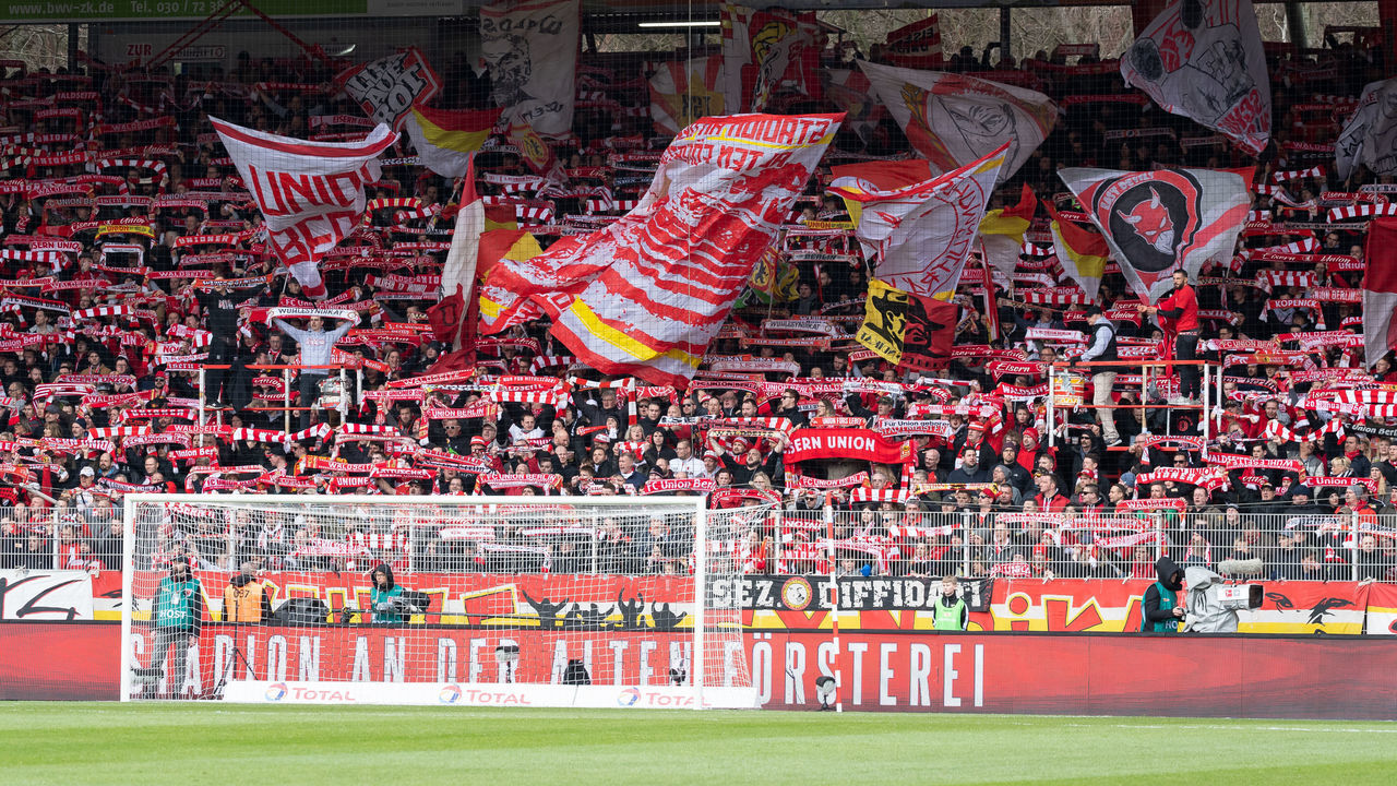 BERLIN, GERMANY - MARCH 01: Union Berlin fans before the game between the 1 FC Union Berlin and the VfL Wolfsburg on march 1, 2020 in Berlin, Germany.