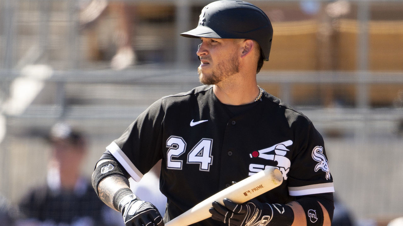 GLENDALE, ARIZONA - MARCH 09: Yasmani Grandal #24 of the Chicago White Sox looks on against the Cincinnati Reds on March 9, 2020 at Camelback Ranch in Glendale Arizona.