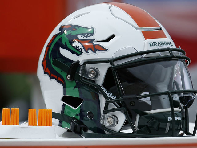 HOUSTON, TEXAS - MARCH 07: Seattle Dragons helmet sits on the sidelines during a XFL game against the Houston Roughnecks at TDECU Stadium on March 07, 2020 in Houston, Texas.