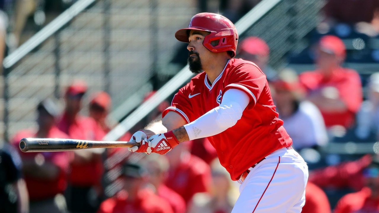 TEMPE, AZ - FEBRUARY 25: Anthony Rendon #6 of the Los Angeles Angels bats during a game against the Cincinnati Reds on Tuesday, February 25, 2020 at Tempe Diablo Stadium in Tempe, Arizona.
