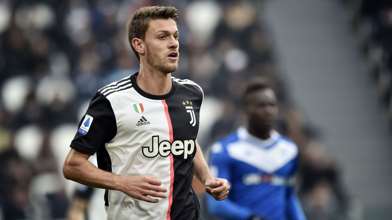 TURIN, ITALY - FEBRUARY 16: Daniele Rugani of Juventus looks on during the Serie A match between Juventus and Brescia Calcio at Allianz Stadium on February 16, 2020 in Turin, Italy.