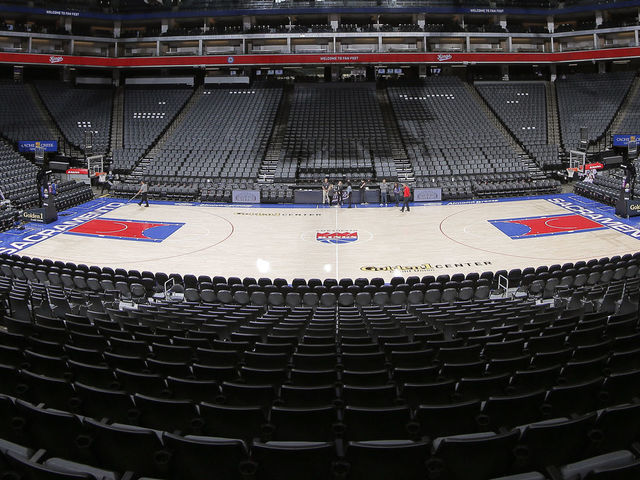 SACRAMENTO, CA - OCTOBER 19: General view of the court before the Sacramento Kings Fan Fest on October 19, 2019 at Golden 1 Center in Sacramento, California. NOTE TO USER: User expressly acknowledges and agrees that, by downloading and/or using this Photograph, user is consenting to the terms and conditions of the Getty Images License Agreement. Mandatory Copyright Notice: Copyright 2019 NBAE