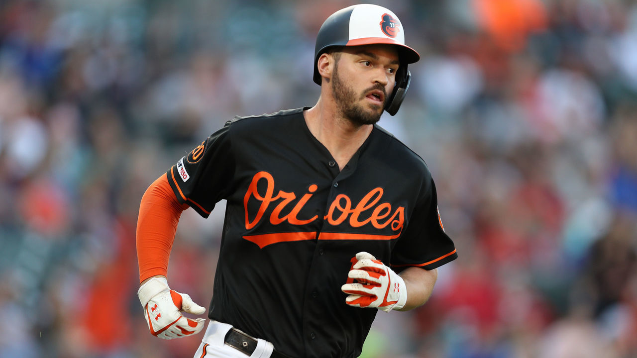 BALTIMORE, MARYLAND - JUNE 14: Trey Mancini #16 of the Baltimore Orioles bats against the Boston Red Sox at Oriole Park at Camden Yards on June 14, 2019 in Baltimore, Maryland.