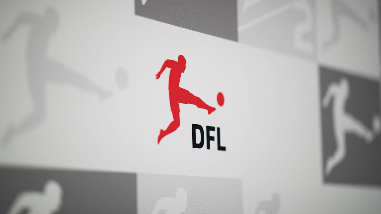 FRANKFURT AM MAIN, GERMANY - JANUARY 16: The Bundesliga (DFL) logo is seen prior to the 2018 DFL New Year Reception at Thurn & Taxis Palais on January 16, 2018 in Frankfurt am Main, Germany.