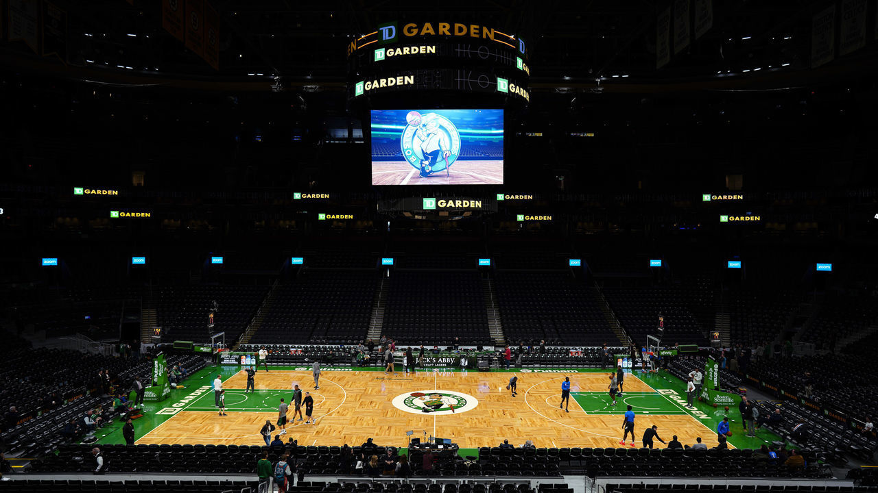 BOSTON, MASSACHUSETTS - MARCH 08: A general overview of TD Garden before the game between the Boston Celtics and the Oklahoma City Thunder at TD Garden on March 08, 2020 in Boston, Massachusetts.