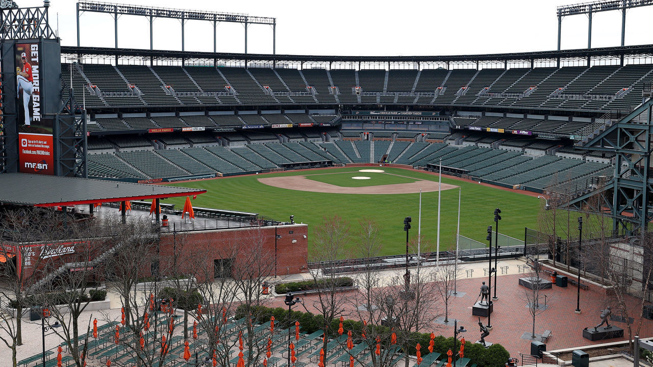 BALTIMORE, MARYLAND - MARCH 13: A general view of Oriole Park at Camden Yards on March 13, 2020 in Baltimore, Maryland. Major League Baseball cancelled spring training games and has delayed opening day by at least two weeks due to COVID-19.