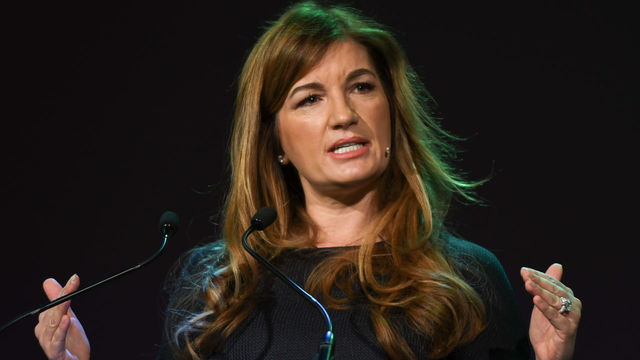 Baroness Karren Brady, a Member of Parliament of the United Kingdom, a sporting executive, tv personality, newspaper columnist, author and novelist, speaks at Pendulum Summit, World's Leading Business & Self Empowerment Summit, in Dublin Convention Center. On Thursday, January 10, 2019, in Dublin, Ireland.