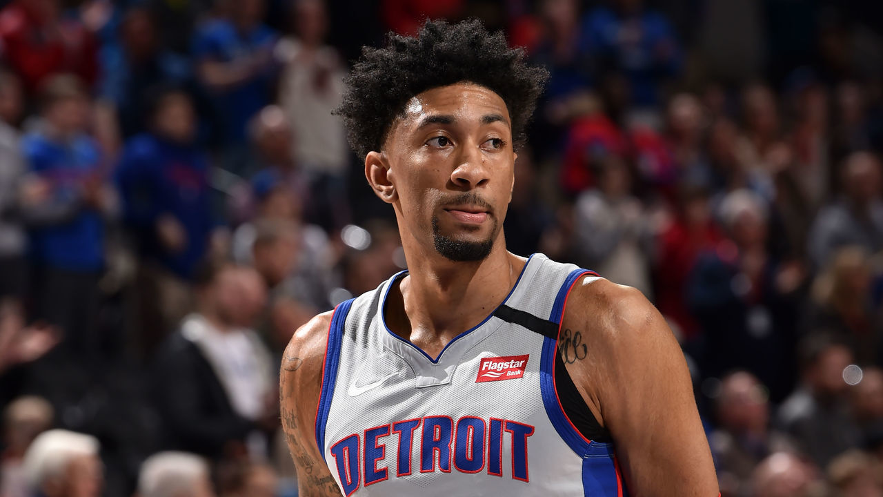 PHILADELPHIA, PA - MARCH 11: Christian Wood #35 of the Detroit Pistons looks on during the game against the Philadelphia 76ers on March 11, 2020 at the Wells Fargo Center in Philadelphia, Pennsylvania. NOTE TO USER: User expressly acknowledges and agrees that, by downloading and/or using this Photograph, user is consenting to the terms and conditions of the Getty Images License Agreement. Mandatory Copyright Notice: Copyright 2020 NBAE