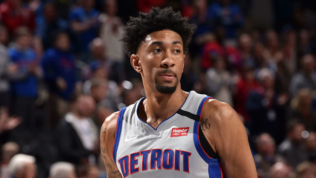 PHILADELPHIA, PA - MARCH 11: Christian Wood #35 of the Detroit Pistons looks on during the game against the Philadelphia 76ers on March 11, 2020 at the Wells Fargo Center in Philadelphia, Pennsylvania. NOTE TO USER: User expressly acknowledges and agrees that, by downloading and/or using this Photograph, user is consenting to the terms and conditions of the Getty Images License Agreement. Mandatory Copyright Notice: Copyright 2020 NBAE