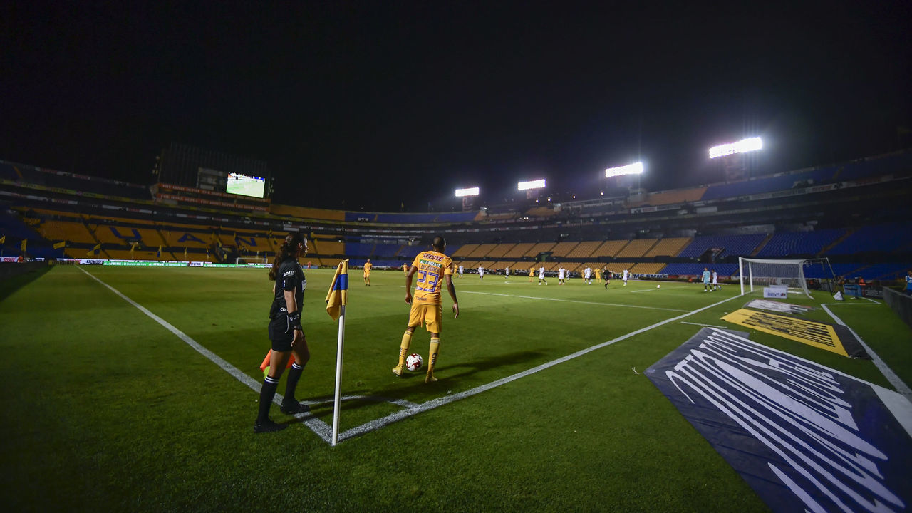 MONTERREY, MEXICO - MARCH 14: General view of the empty stadium during the 10th round match between Tigres UANL and FC Juarez as part of the Torneo Clausura 2020 Liga MX at Universitario Stadium on March 14, 2020 in Monterrey, Mexico. The match is played behind closed doors to prevent the spread of the novel Coronavirus (COVID-19).