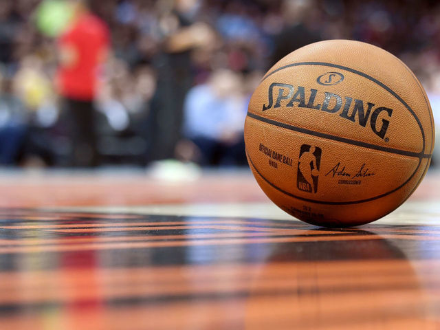 CLEVELAND, OHIO - JANUARY 28: An official Spalding NBA game ball sits on the court during the second half of the game between the Cleveland Cavaliers and the New Orleans Pelicans at Rocket Mortgage Fieldhouse on January 28, 2020 in Cleveland, Ohio. The Pelicans defeated the Cavaliers 125-111. NOTE TO USER: User expressly acknowledges and agrees that, by downloading and/or using this photograph, user is consenting to the terms and conditions of the Getty Images License Agreement.