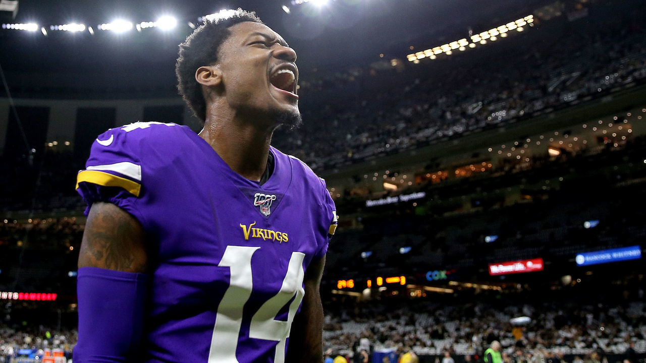 NEW ORLEANS, LOUISIANA - JANUARY 05: Stefon Diggs #14 of the Minnesota Vikings warms up before the NFC Wild Card Playoff game against the New Orleans Saints at Mercedes Benz Superdome on January 05, 2020 in New Orleans, Louisiana.