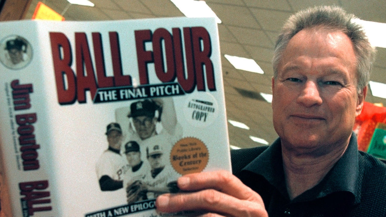382468 01: Former New York Yankees pitcher Jim Bouton signs copies of his new book, "Ball Four: The Final Pitch" November 27, 2000 at a Waldenbooks store in Schaumburg, IL. "Ball Four: The Final Pitch" is a new and final edition of his controversial 1970 book titled "Ball Four" that has sold more than five million copies worldwide its 30-year life.