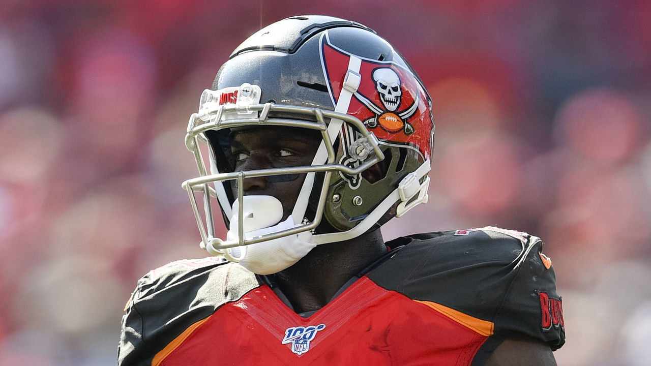 TAMPA, FL - SEPTEMBER 08: Tampa Bay Buccaneers wide receiver Chris Godwin (12) during the first half of the season opener between the San Francisco 49ers and the Tampa Bay Bucs on September 08, 2019, at Raymond James Stadium in Tampa, FL.