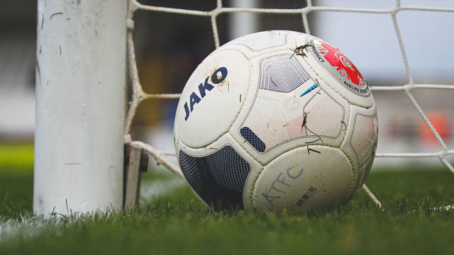 A general view of a match ball during the Vanarama National League match between Hartlepool United and Barnet at Victoria Park, Hartlepool on Saturday 26th October 2019.