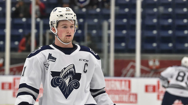 BOISBRIAND, QC - OCTOBER 05: Alexis Lafreniere #11 of the Rimouski Oceanic skates during the warm-up prior to the game against the Blainville-Boisbriand Armada at Centre d'Excellence Sports Rousseau on October 5, 2019 in Boisbriand, Quebec, Canada. The Blainville-Boisbriand Armada defeated the Rimouski Oceanic 5-3.