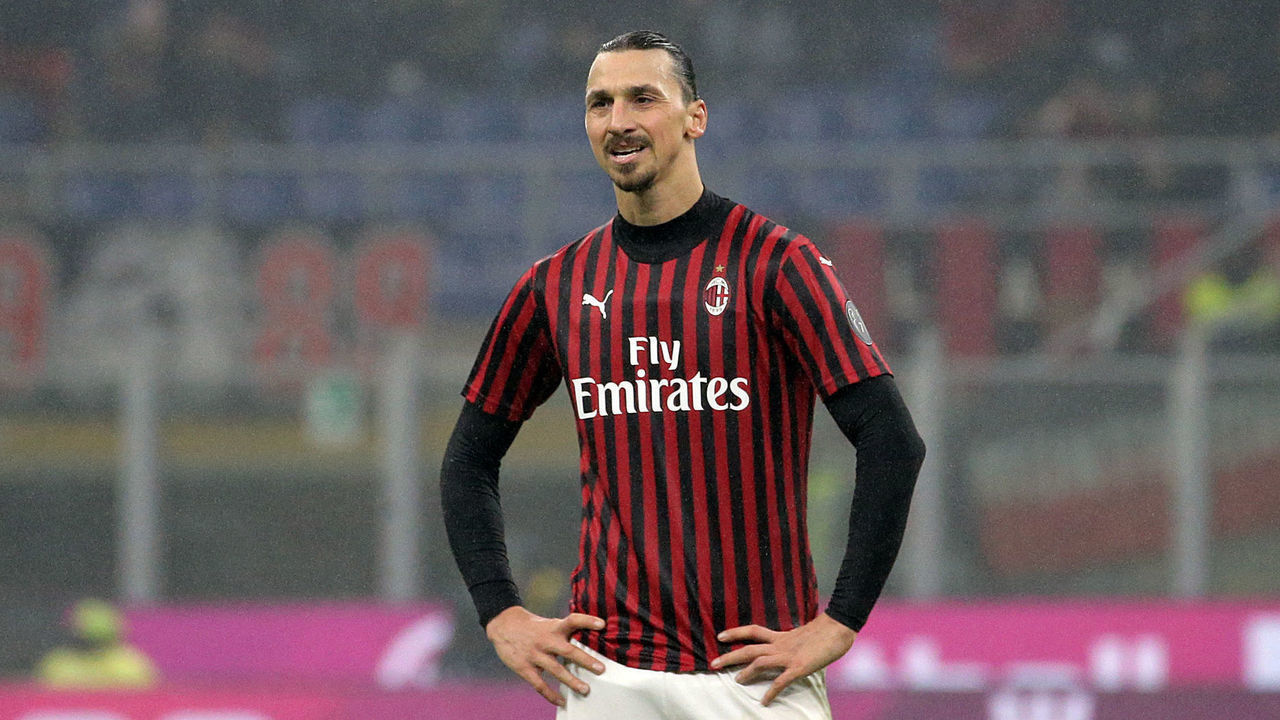 Zlatan Ibrahimovic of AC Milan reacts during the Serie A match between AC Milan and Torino FC at Stadio Giuseppe Meazza on February 17, 2020 in Milan, Italy.