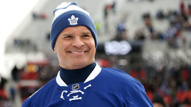 TORONTO, ON - DECEMBER 31: Toronto Maple Leafs alumni Tie Domi #28 walks to the ice to take on Detroit Red Wings alumni during the 2017 Rogers NHL Centennial Classic Alumni Game at Exhibition Stadium on December 31, 2016 in Toronto, Canada.