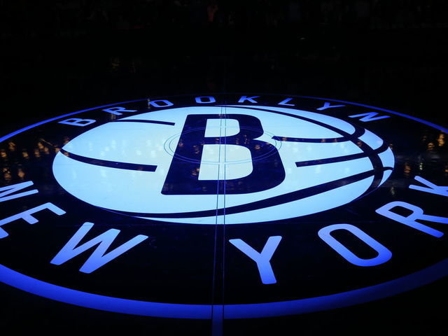 NEW YORK, NY - NOVEMBER 5: Here is a photograph of the Brooklyn Nets logo against the Utah Jazz during a game at Barclays Center on November 5, 2013 in the Brooklyn borough of New York City. NOTE TO USER: User expressly acknowledges and agrees that, by downloading and/or using this Photograph, user is consenting to the terms and conditions of the Getty Images License Agreement. Mandatory Copyright Notice: Copyright 2013 NBAE