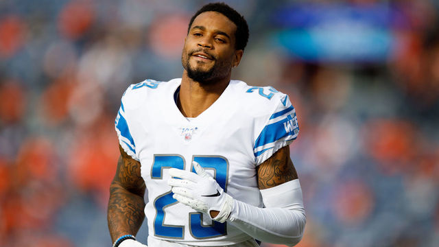 DENVER, CO - DECEMBER 22: Cornerback Darius Slay #23 of the Detroit Lions jogs on the field on before a game against the Denver Broncos at Empower Field at Mile High on December 22, 2019 in Denver, Colorado. The Broncos defeated the Lions 27-17.