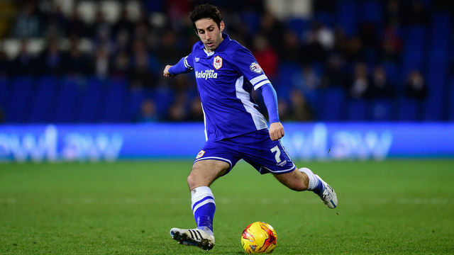 CARDIFF, WALES - FEBRUARY 17: Peter Whittingham of Cardiff in action during the Sky Bet Championship match between Cardiff City and Blackburn Rovers at Cardiff City Stadium on February 17, 2015 in Cardiff, Wales.